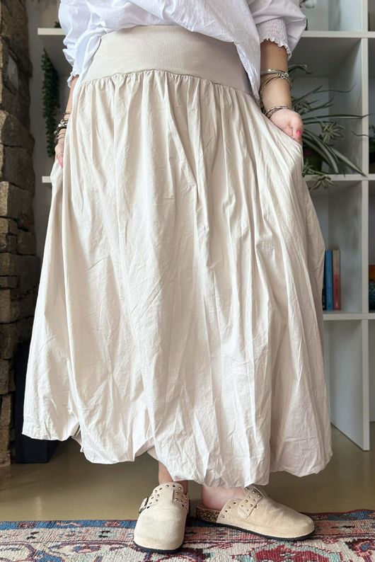 Paloma Bubble Hem Midi Skirt Calico